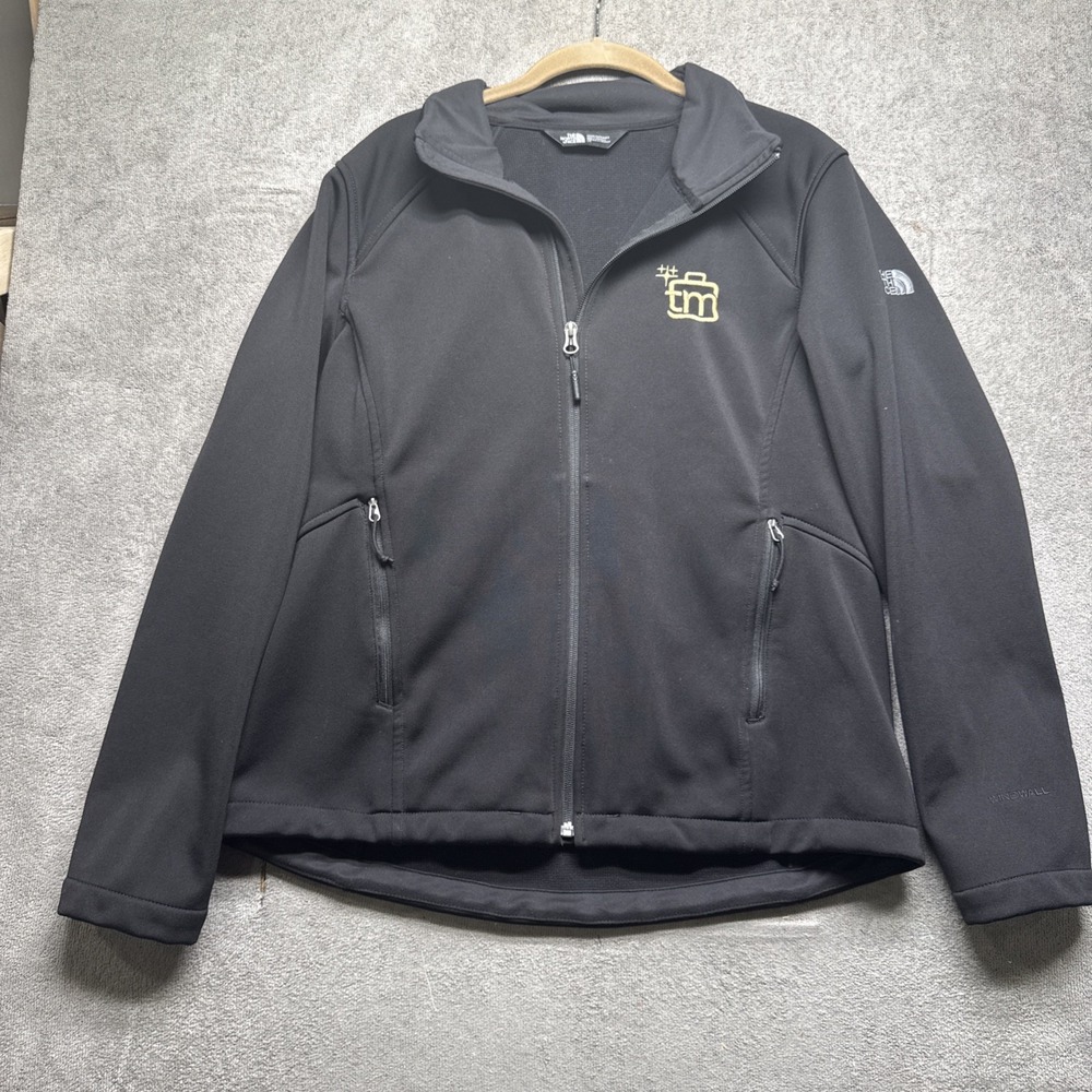 The North‎ Face WindWall Jacket Womens Large Black Softshell Full Zip Outdoor